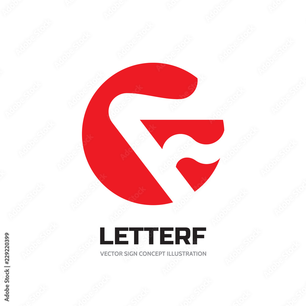 Letter F in circle - vector business logo template concept illustration. Fire flame abstract symbol. Graphic design element. Letter F in circle - vector business logo template concept illustration. Fire flame abstract symbol. Graphic design element.