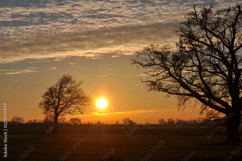 Couché du soleil l'hiver Couché du soleil l'hiver