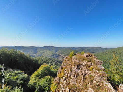 Blick von Burgruine in den Pfälzer Wald - View from castle ruin in the Palatinate Forest photo