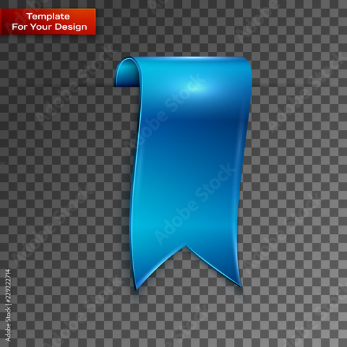 Blue bookmarks isolated on transparent background