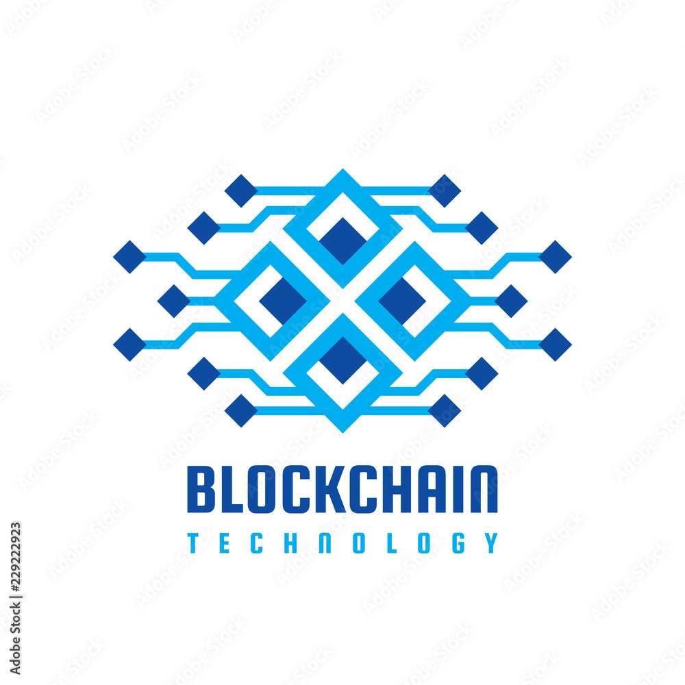 Blockchain - concept business logo template vector illustration. Future technology creative sign. Digital cryptocurrency icon. Computer electronic symbol. Graphic design element. Blockchain - concept business logo template vector illustration. Future technology creative sign. Digital cryptocurrency icon. Computer electronic symbol. Graphic design element.
