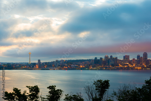 Seattle skyline at dawn, Washington State, USA