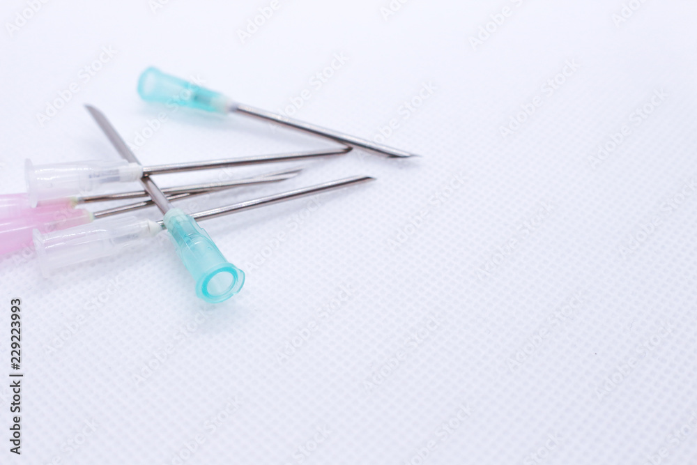 Cannula. Isolated on white of medical needle. Macro shot Cannula. Isolated on white of medical needle. Macro shot