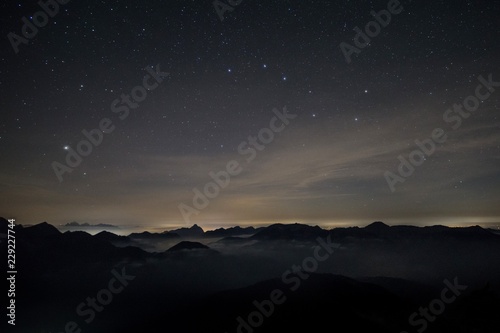 Alps at night with Big Dipper