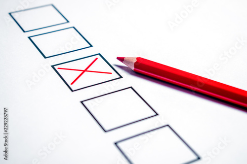 Bulletin and a red pencil for voting