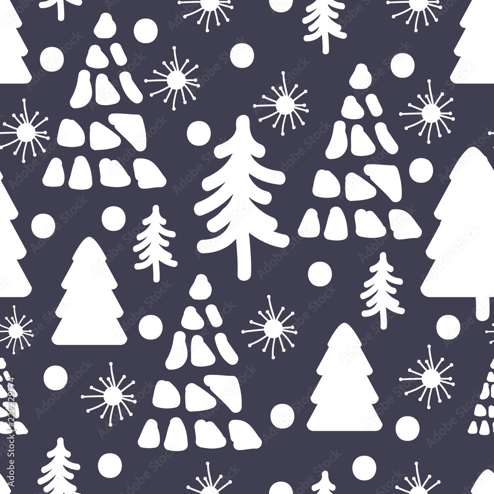 Seamless Christmas illustrations. Abstract Pattern with Christmas symbols and design elements for scrapbook Seamless Christmas illustrations. Abstract Pattern with Christmas symbols and design elements for scrapbook