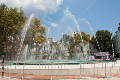 VARNA, BULGARIA - AUGUST 14, 2015: Fountain on Independence square