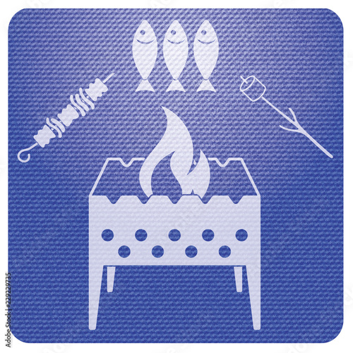 Brazier zephyr, kebab and fish icon