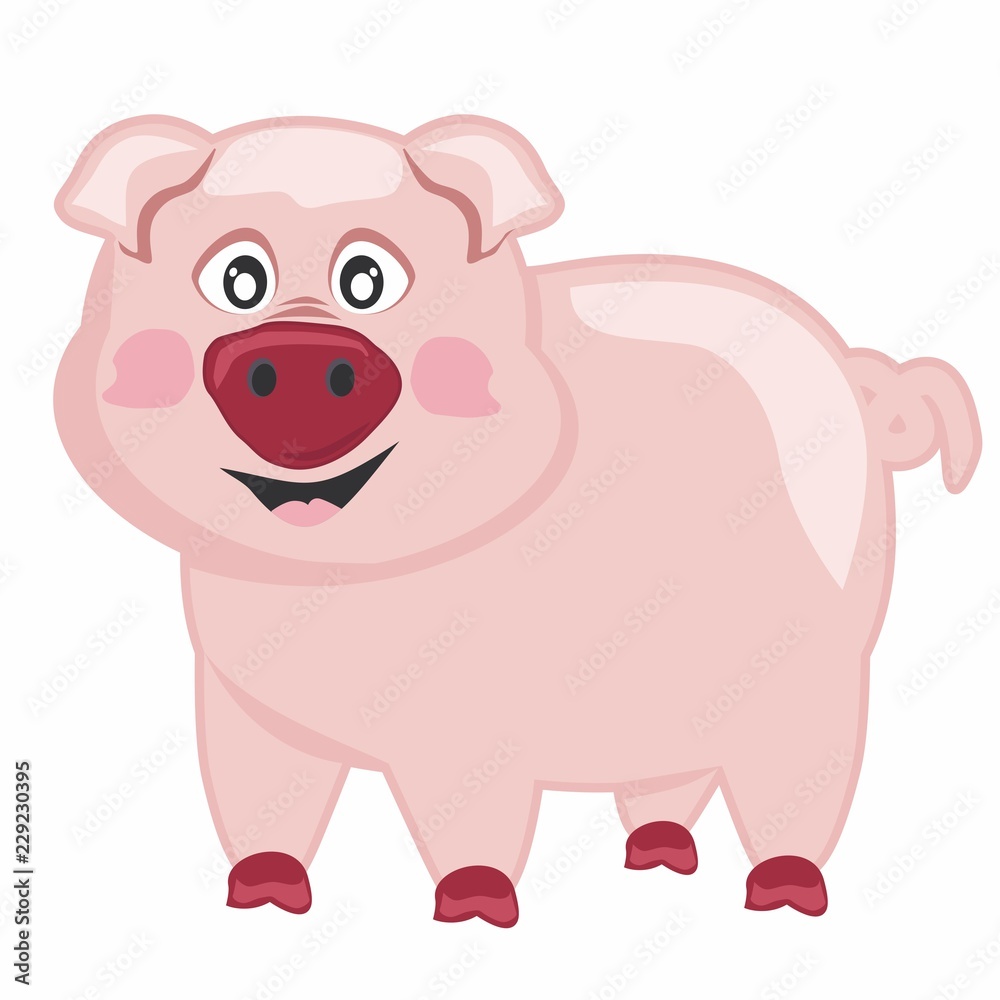Vector illustration funny pig Vector illustration funny pig