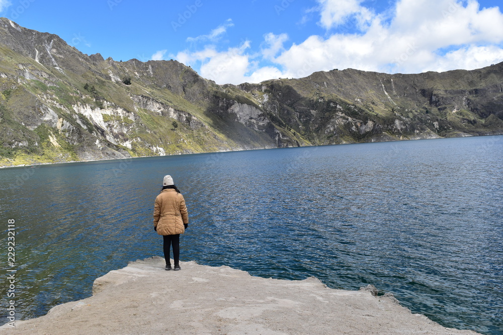 Girl and mountains