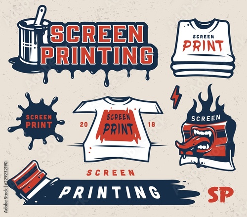 Screen printing colorful concept