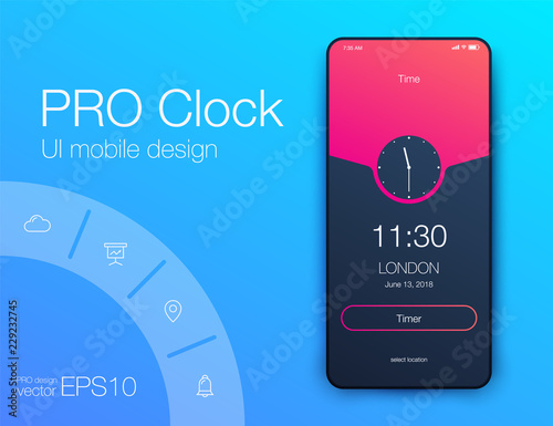 Date application UI design concept. Stock vector eps 10