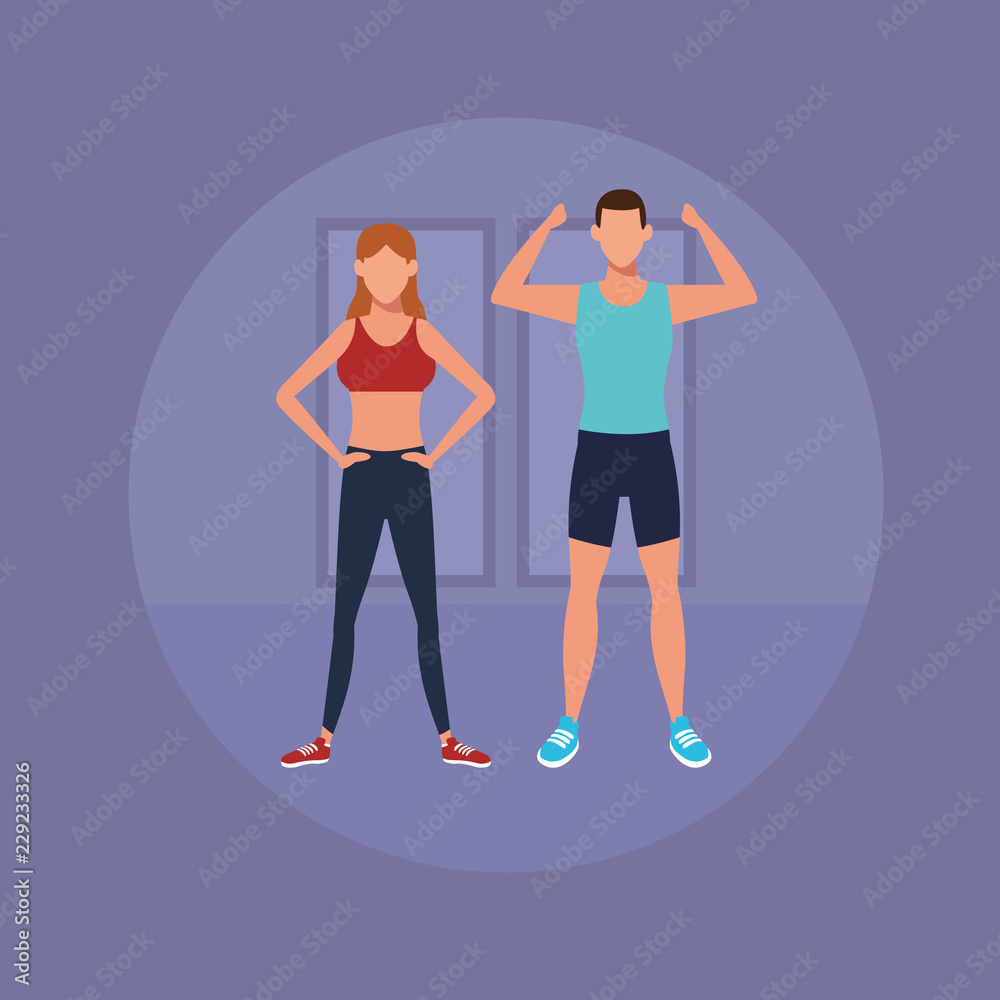 fitness couple doing exercise