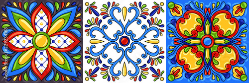 Mexican talavera ceramic tile pattern.