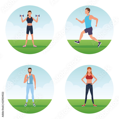fitness people doing exersice