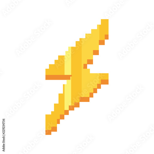 pixel video game thunderbolt