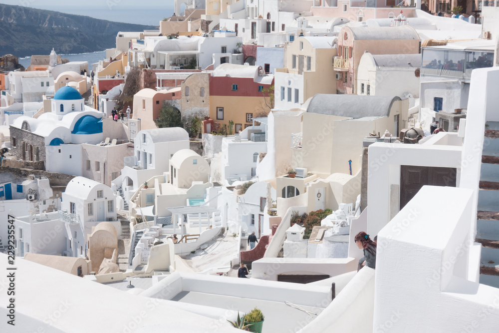  details of the architecture of the village of Oia Santorini
