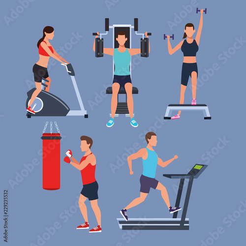 set people doing exercise