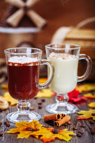 A couple of chocolate cocktails. Photo for cocktail cards and menu