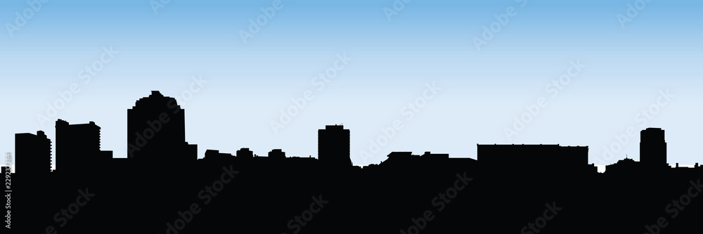 Obraz premium Skyline silhouette of the city of London, Ontario, Canada.