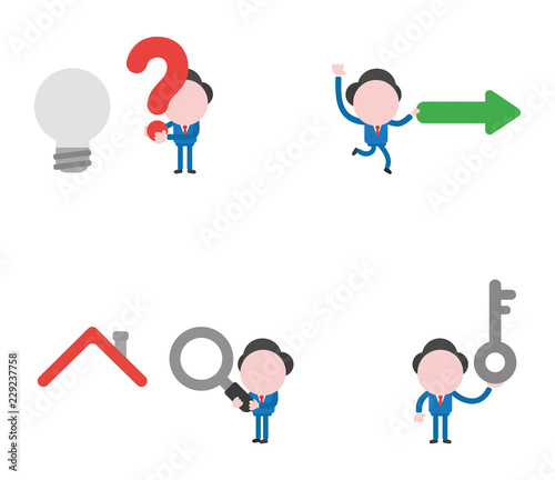 Vector illustration businessman character set