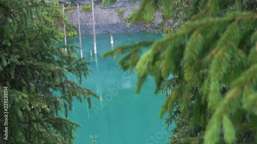 Kaindy Lake in Kazakhstan Known Also as Birch Tree Lake or Underwater Forest. Is a 400 Meter Long Lake That Reaches Depths Near 30 Meters in Some Areas.