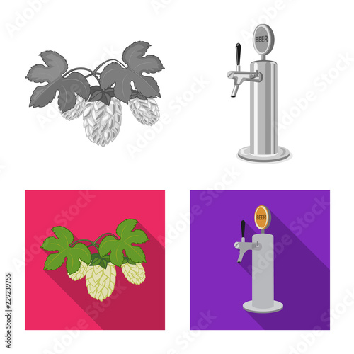 Isolated object of pub and bar symbol. Set of pub and interior stock symbol for web.
