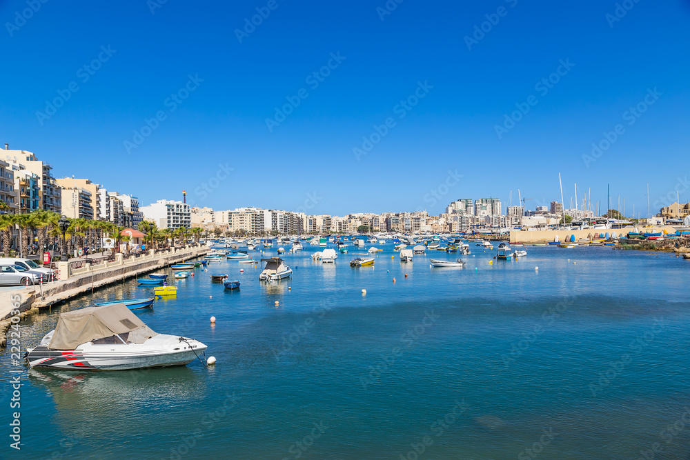 Gzira, Malta. Marsamxett Bay