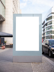 Blank billboard mockup for advertising, City street background