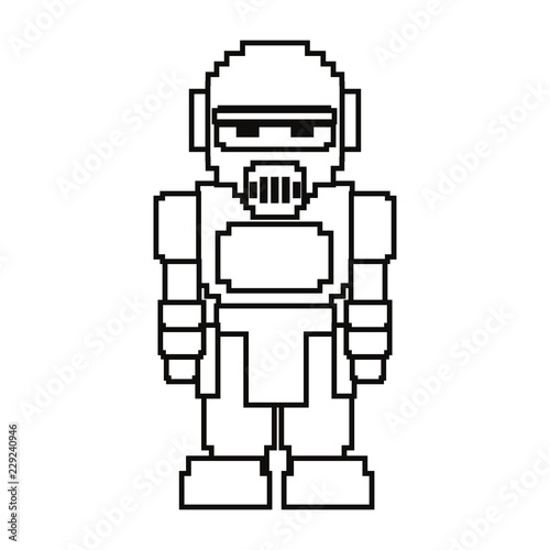 pixel video game robot