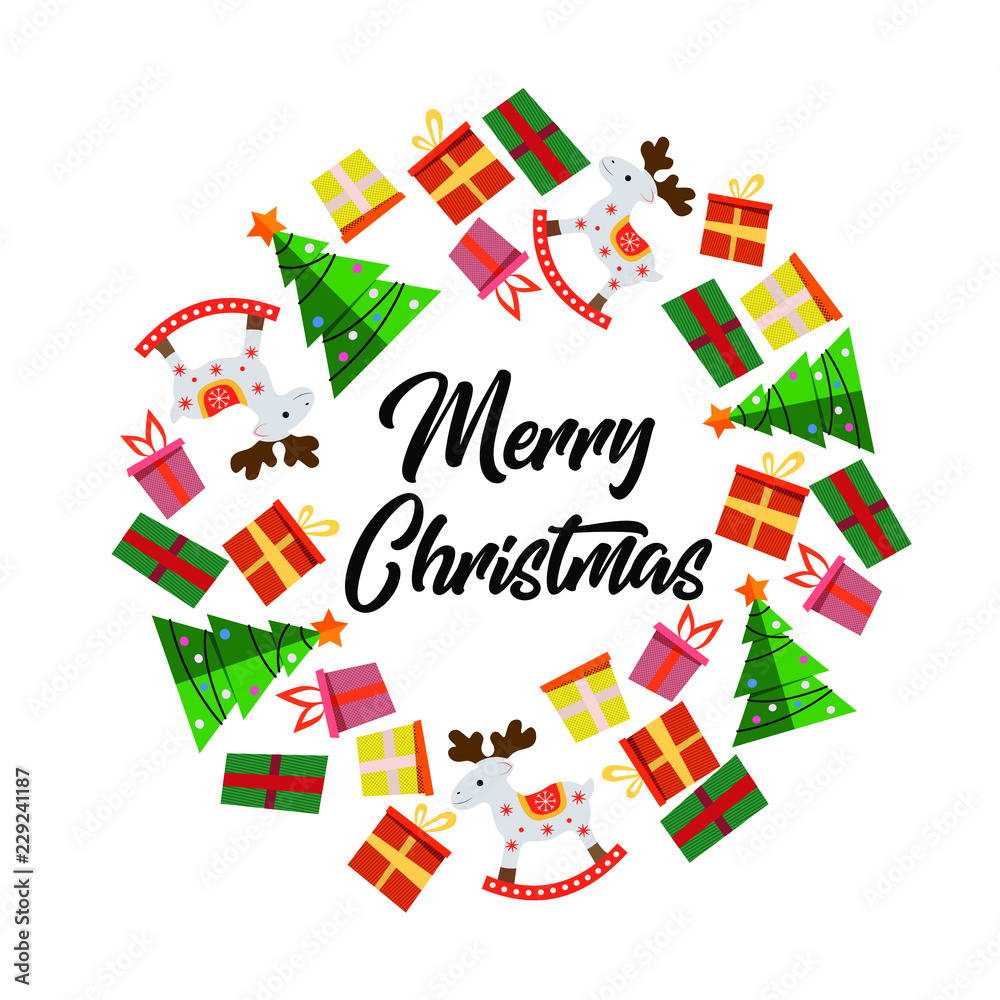 Christmas wreath vector illustration
