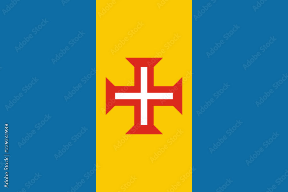 Fototapeta premium Flag of Madeira. Vector illustration. World flag