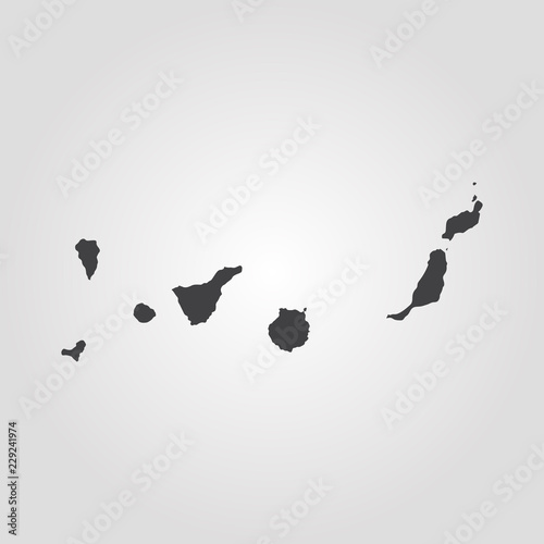 Map of the Canary Islands. Vector illustration. World map photo