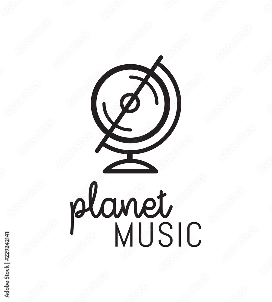 logo, identité de marque pour musique du monde, radio, disque Stock Vector  | Adobe Stock