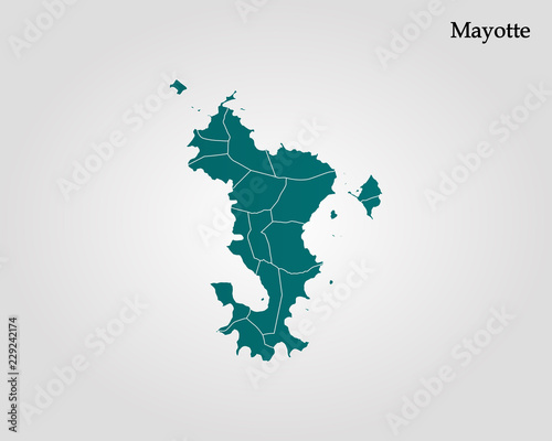 Map of Mayotte. Vector illustration. World map photo