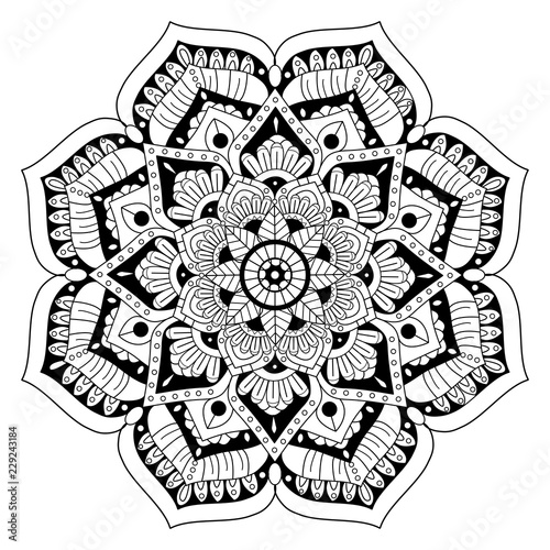Vector illustration of a mandala for coloring book antistress