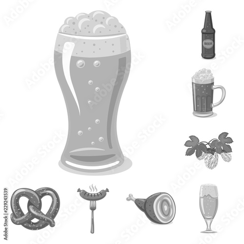 Isolated object of pub and bar logo. Collection of pub and interior vector icon for stock.
