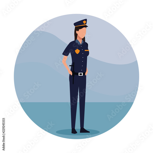 Woman police officer Job worker