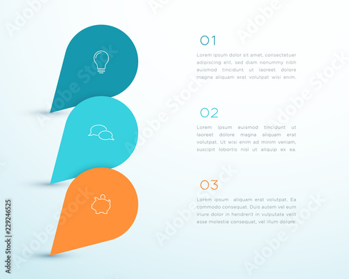 3 Marker Shapes Overlapping Infographic Template