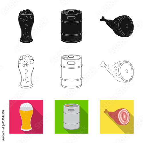 Isolated object of pub and bar logo. Collection of pub and interior stock symbol for web.