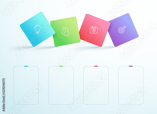 Text Box Square Shapes Overlap Infographic Template