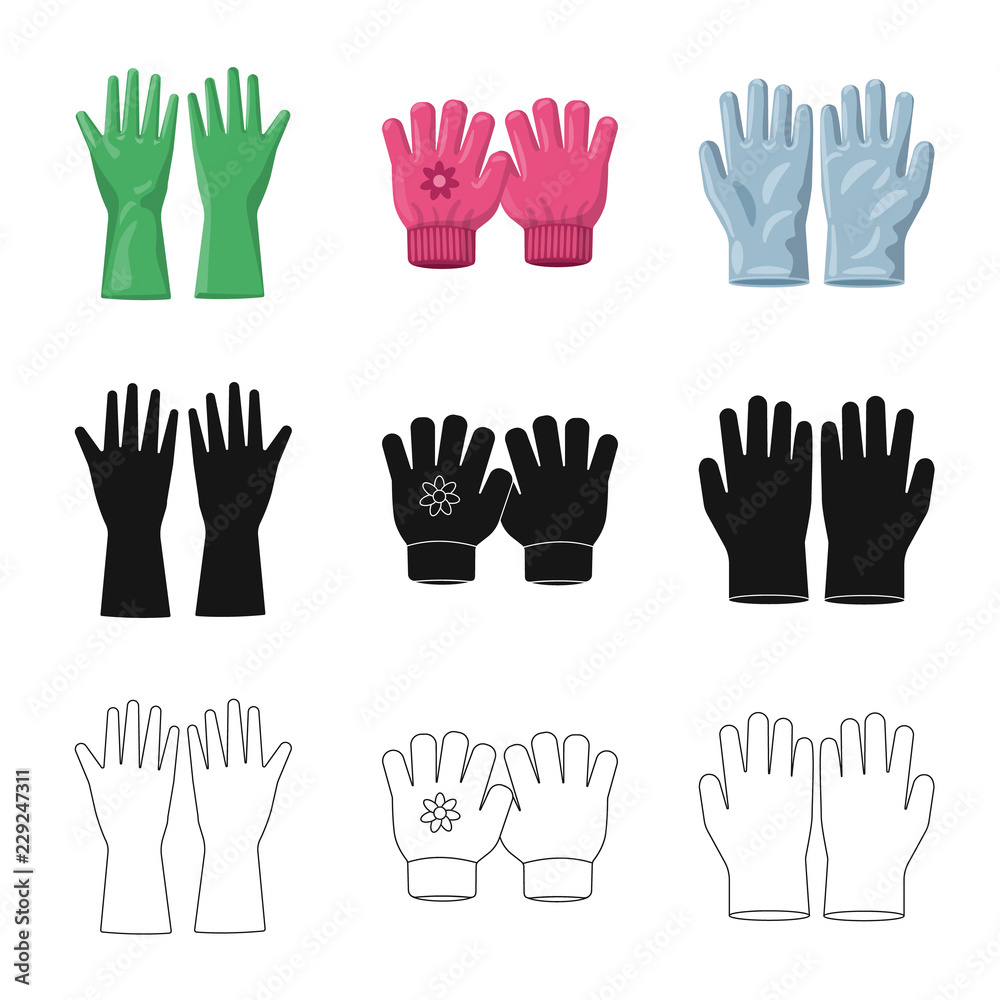 Vector illustration of glove and winter symbol. Set of glove and equipment vector icon for stock. Vector illustration of glove and winter symbol. Set of glove and equipment vector icon for stock.
