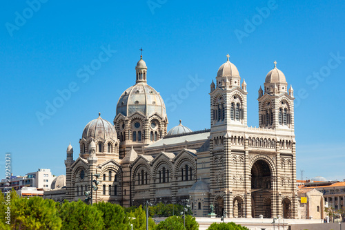 Cathedral Sainte-Marie-Majeure de Marseille or Notre dame de la major near the vieux port in Marseille, France