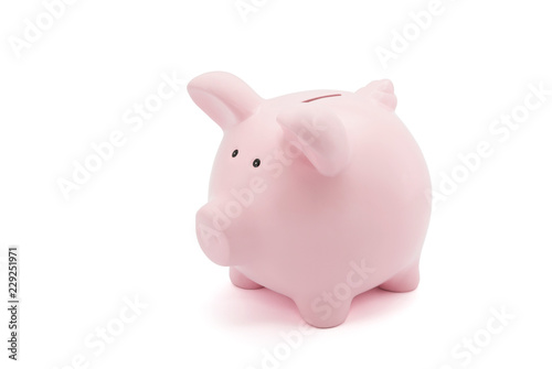 Piggy bank on white background with clipping path 