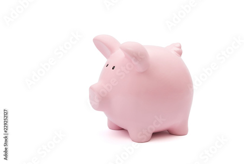 Piggy bank on white background with clipping path 