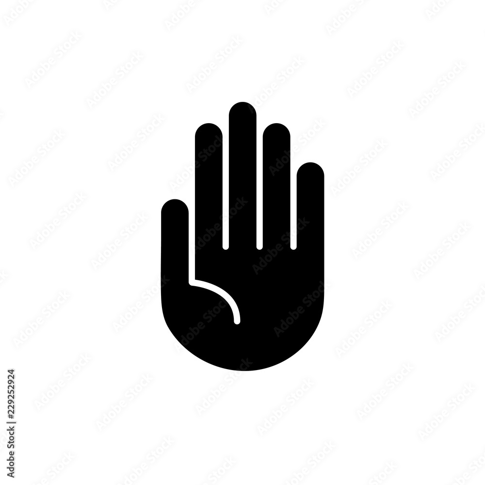 Hand, fünf Finger - Icon, Piktogramm, grafisches Element - schwarz Hand, fünf Finger - Icon, Piktogramm, grafisches Element - schwarz