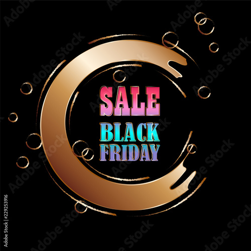 Black Friday sale colorful background. Vector illustration