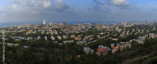 Panorama of Haifa at sunset
