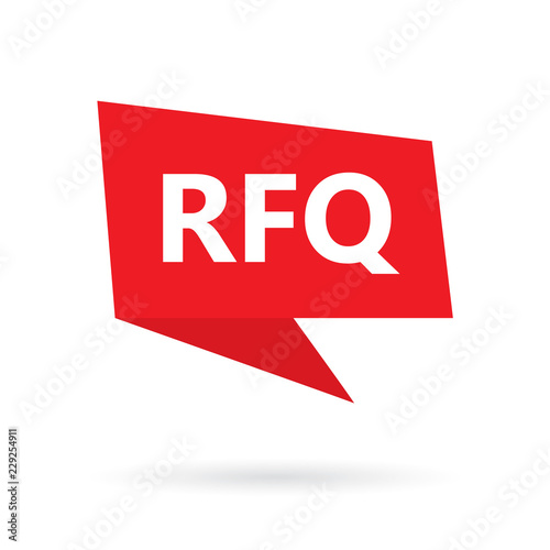 RFQ (Request For Quotation) acronym on a speach bubble- vector illustration photo