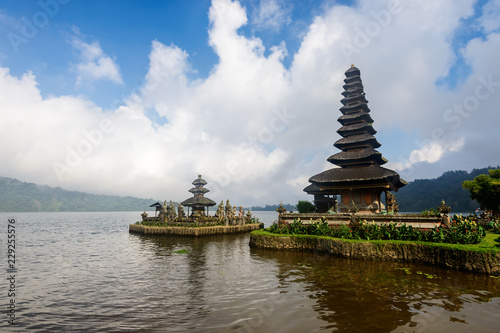 Pura Ulun Danu Bratan on Bratan lake, Bali, Indonesia. Water temple in Bali, Indonesia. Hindu temple, Indonesia